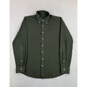 Spier & Mackay Shirt Mens Large Green Jersey Button Up Long Sleeve Cotton Slim